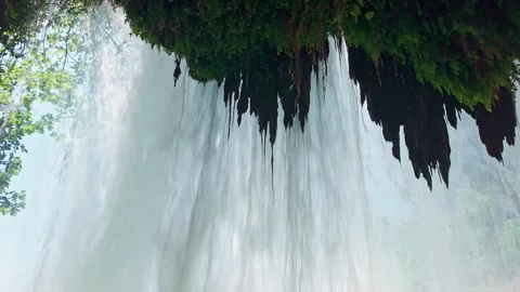 POV Steadicam from the Cave Under Edessa Waterfalls, Greece Stock Footage 343108357