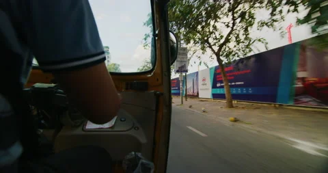 POV Of Streets As Seen Through An Auto Rickshaw Taxi In Phnom Penh, Cambodia Stock Footage 151153387