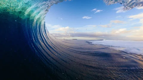 POV of Surfer in the Barrel Stock Footage 240152609
