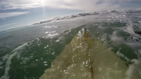 POV Surfer Diving Under Large Wave Video stock 144566734