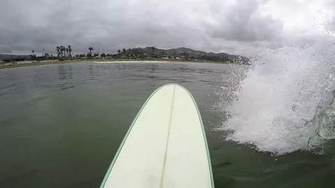 POV Surfer Wipes Out Stock Footage
