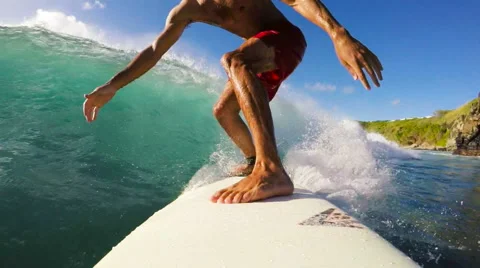 POV Surfing (Slow Motion) Stock Footage 57928040