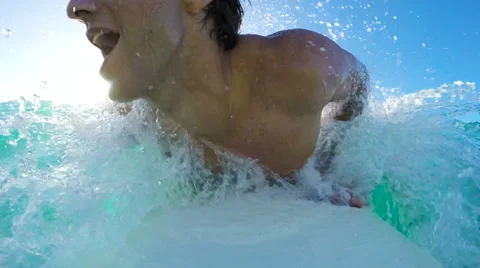 POV Surfing (Slow Motion) Stock Footage 57929670