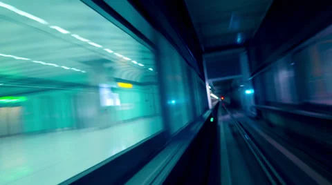 POV through train tunnel Stock Footage 37860494