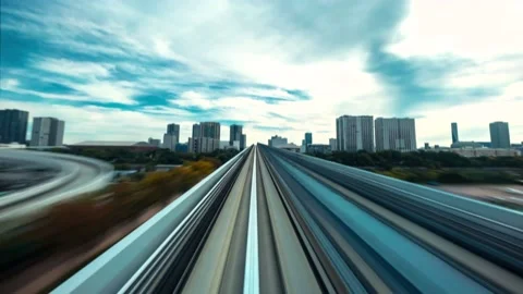 POV time-lapse through Tokyo, Japan on the Yurikamome  Stock Footage 227357636
