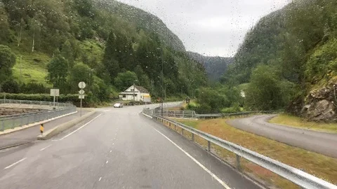 POV Time Lapse View of Mountain, Valley, and Fjord Landscape in Norway Video stock 115957140