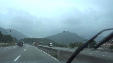POV Timelapse Driving through Malaysia North South Highway Stock Footage 99653497