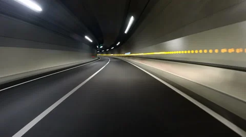 POV timelapse through the longest road tunnel, Yamate in Japan Video stock 61587445