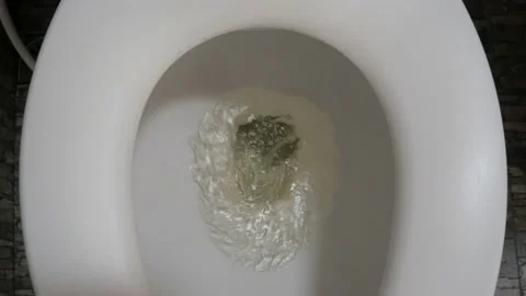 POV into the toilet bowl while flushing ... | Stock Video | Pond5