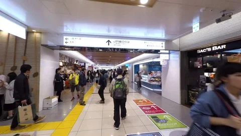 POV in Tokyo Station Stock Footage 80074597