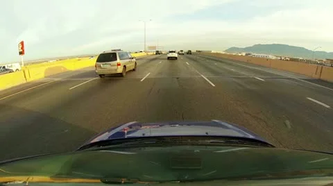 Pov top of car on freeway Stock Footage 22383030