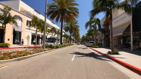 POV TRACKING RODEO DRIVE Stock Footage 10895212
