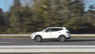 Pov Tracking A Suv Car On The Freeway / Motorway Stock Footage