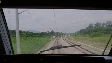Pov Train Headily Run Forward, Fpv From Driver Place, Malaysia Stock Footage 134706137