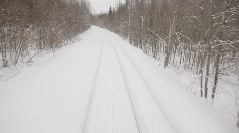 POV train rides on single-track Railways Stock Footage 64550361