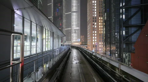 POV trainride through Cityscape Stock Footage 357202