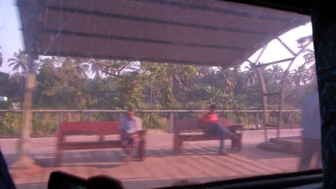 POV of a traveller inside a train of Indian Railways Stock Footage 105849032
