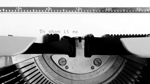 POV Typing on a Typewriter To Whom It May Concern Video stock 278430735