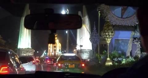 Pov to victory monument driver Stock Footage 82267013