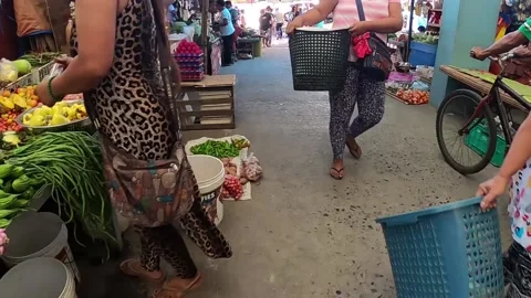 POV VIDEO. WALKING INSIDE A WET MARKET IN ASIA Stock Footage 159803209