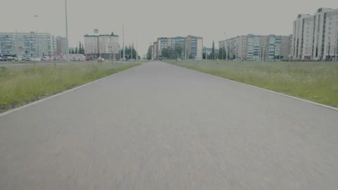 POV-View ahead- Driving State Road , an aging weathered 2 lane road through the Stock Footage 91506892