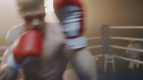 POV view of Boxers boxing in a match Stock Footage 282983282