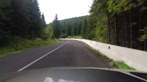 POV view on DN7A road in Romania 4K driving video Stock Footage 252174274