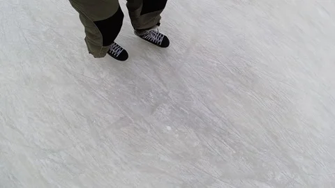 POV view ice skating Stock Footage 169359925