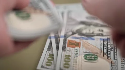 POV view of men hands counting paper money closeup. concept of currency exchange Video stock 262865567
