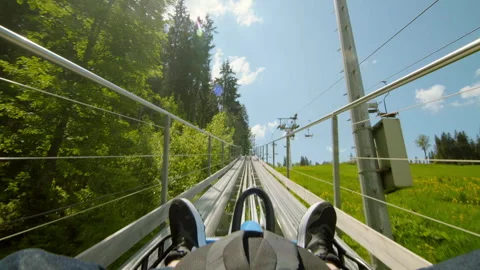 POV view in moving action man coming up a mountain roller outdoor adventure Video stock 254006633