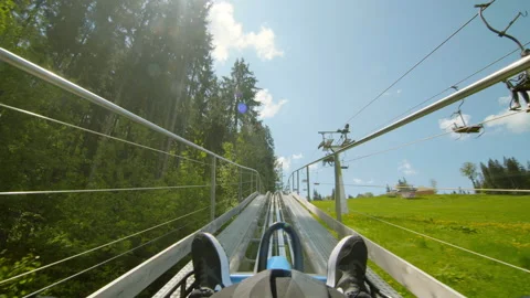 POV view in moving action man coming up a mountain roller outdoor adventure Video stock 254006816