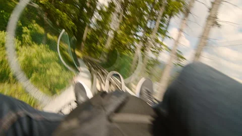 POV view in moving action man coming up a mountain roller outdoor adventure Video stock 254007617