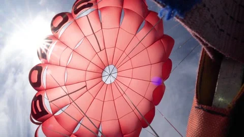 POV view of parasailing parachute with sun behind. Stock Footage 200775625