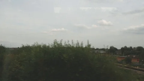 POV-View from train window traveling from London to Croyden Stock Footage 95550448
