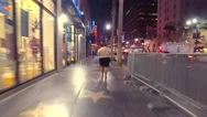 Pov Walk Hollywood Blvd Walk Of Fame Night 4K Uhd Timelapse Hyperlapse View Stock Footage