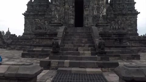 POV Walk, Panoramic View, Buddhist Stupas, Sewu Temple Compound, Java, Indonesia Stock Footage 310462983
