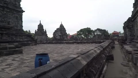 POV Walk, Panoramic View, Buddhist Stupas, Sewu Temple Compound, Java, Indonesia Video stock 310684827