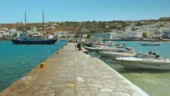 Pov Walk In The Pier Of Mykonos Old Port Stock Footage