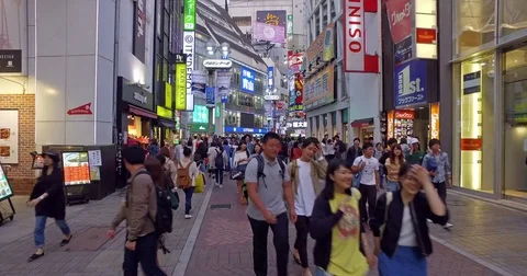 POV walk in Shibuya, Tokyo, Japan Stock Footage