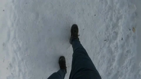 Pov Walk on snow Stock-Footage 148169467