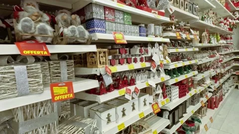 POV Walking and Looking at Store During Christmas Time Stock-Footage 144493201