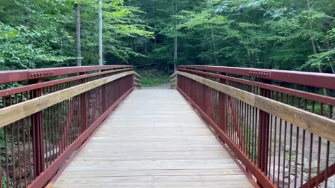 POV walking on bridge Stock Footage 282630929