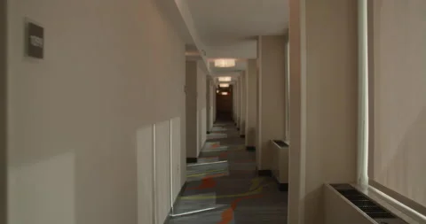 POV - WALKING DOWN CORRIDOR Stock Footage 141198933