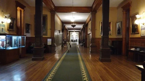 POV walking Inside Ontario Legislative Building And Queen's Park In Toronto Stock-Footage 115909214
