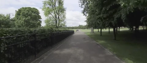 Pov of walking a long path - HLG Footage Video stock 196113478