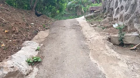 POV walking up a narrow, Video stock 315310871