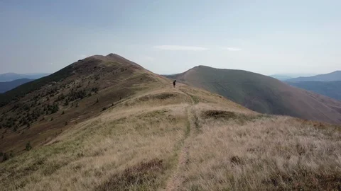Pov of Walking on Path Hiking in Mountains, People Footsteps View, Tourists, Stock-Footage 88972187