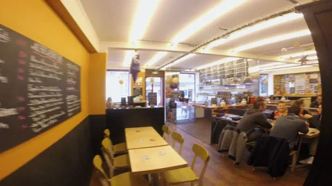 POV Walking Shot Inside Cozy Beer Bar Interior Stock-Footage 344543843