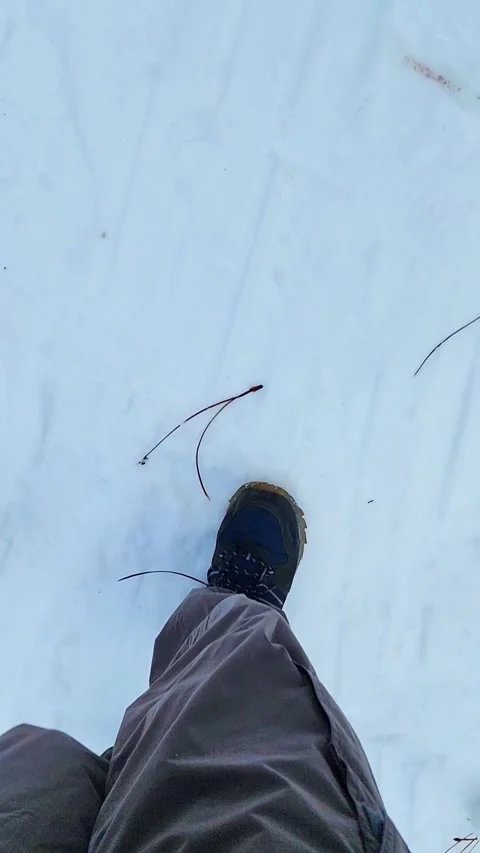 POV Walking In The Snow Stock Footage 310761054