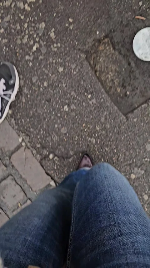 POV Walking Through City Streets on Foot Stock Footage 341406834